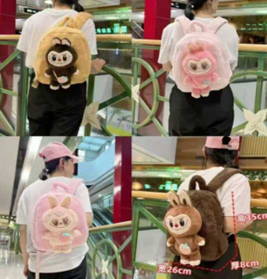 Рюкзак M 18939 (100) герой, розмір - 26х8х35 см, 1 відділення, на блискавці,  м’яке хутро, текстильна петля, регульовані лямки, синтепон, рухомі елементи, в пакеті, ВИДАЄТЬСЯ ТІЛЬКИ МІКС ВИДІВ