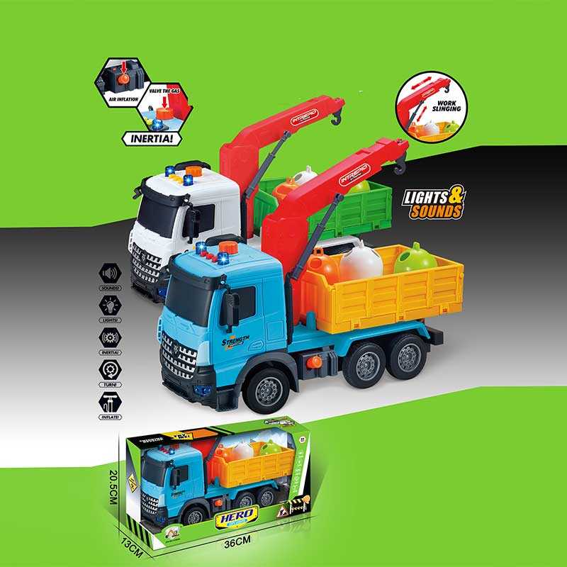 Спецтехніка 687-58 C (24/2) 2 кольори, вантажна машина, звук, підсвічування, інерція, гумові колеса, в коробці