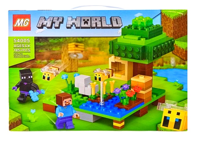 Конструктор «MY WORLD»  54005 , коробка , споруда , герої "Майнкрафт", 185+ дет., фігурка,