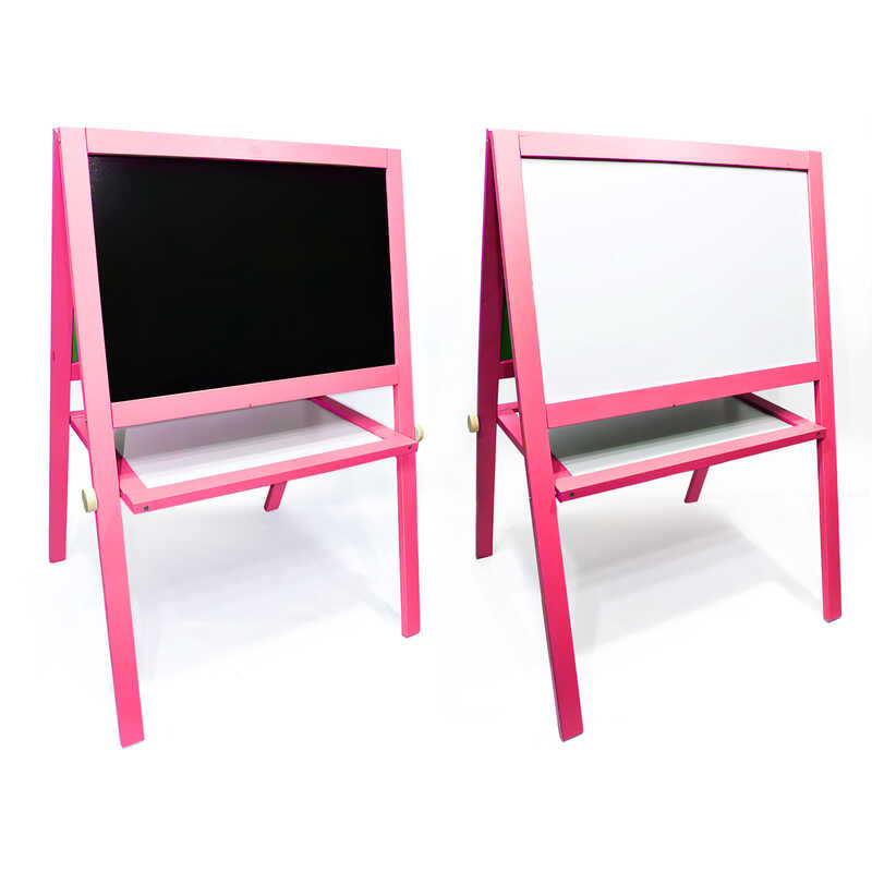 гр Мольберт вел. (1) магнітний, рожевий, "ІГРУША" / Дошка ш60 * в40см, Підставка ш100 * в65см / Одна сторона