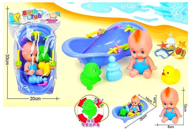 Пупс з ванною 669-551 A , пискавка, аксесуари, мікс кольорів , в пакеті