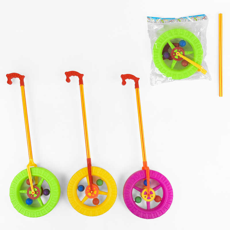 Каталка 306 (84/2) 3 кольори, з тріскачкою, в пакеті, ВИДАЄТЬСЯ ТІЛЬКИ МІКС ВИДІВ