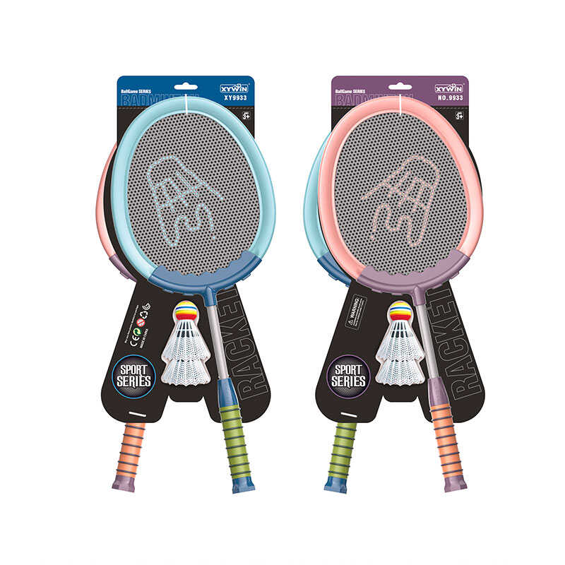 Набір ракеток 9933 (24) 2 ракетки, пластиковий каркас, текстильна сітка, м’яка ручка, 2 волани, на листі