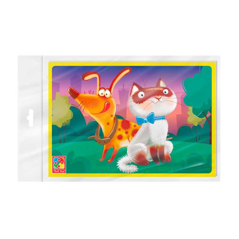 гр М’які пазли "Котик та песик" A5 VT1104-20 (50) "Vladi Toys"