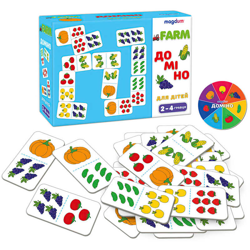 гр Гра настільна ME5032-23 EN "Доміно. Фрукти-овочі" (60) "Ludum", 29 фішок, в коробці
