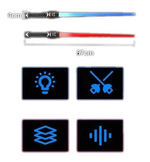 Зброя на батарейках 661122-2 (100) 2 світлових мечі, на батарейках, у пакеті