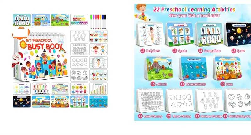 Логічна книжка C 60433 (28) Монтессорі, дошкільне навчання, 22 комплекти завдань, в коробці