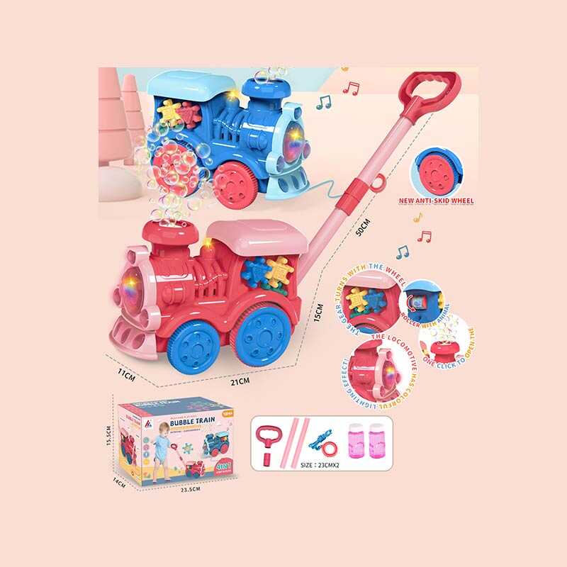 Каталка з мильними бульбашками 8525 A ШТРИХ=100536 (24/2) 2 види, на батарейках, підсвічування, мелодія, 2 пляшечки з розчином, в коробці