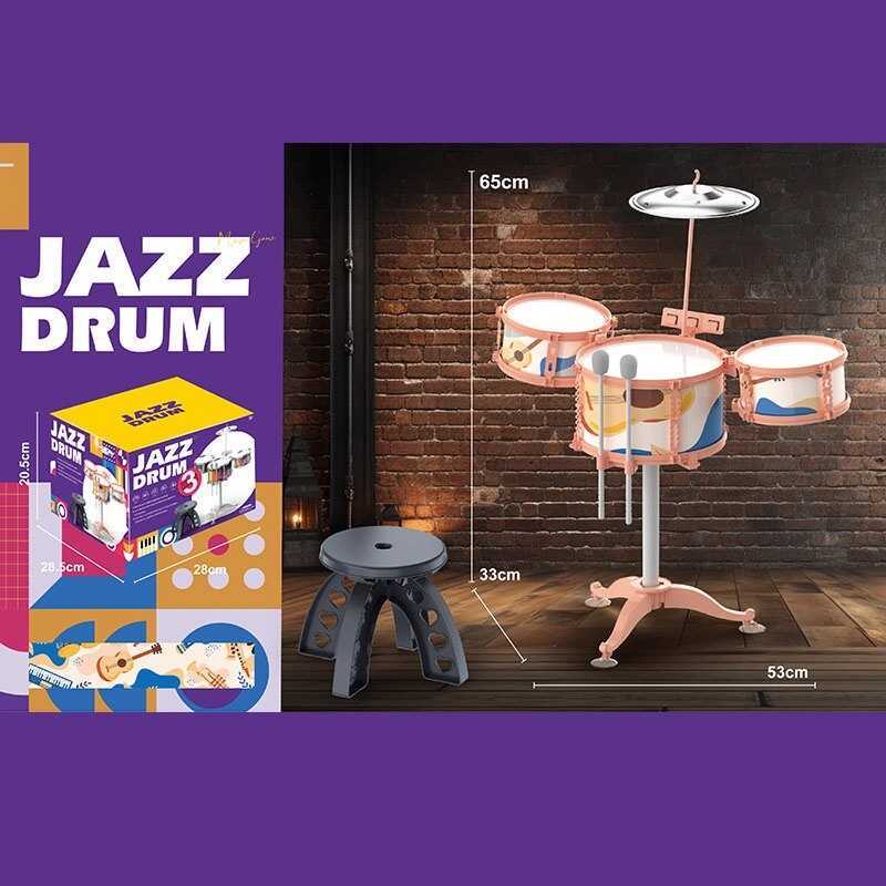 Барабанна установка ZG 3004-D (12) розмір: 53х33х65 см, барабанні палички, стільчик, в коробці