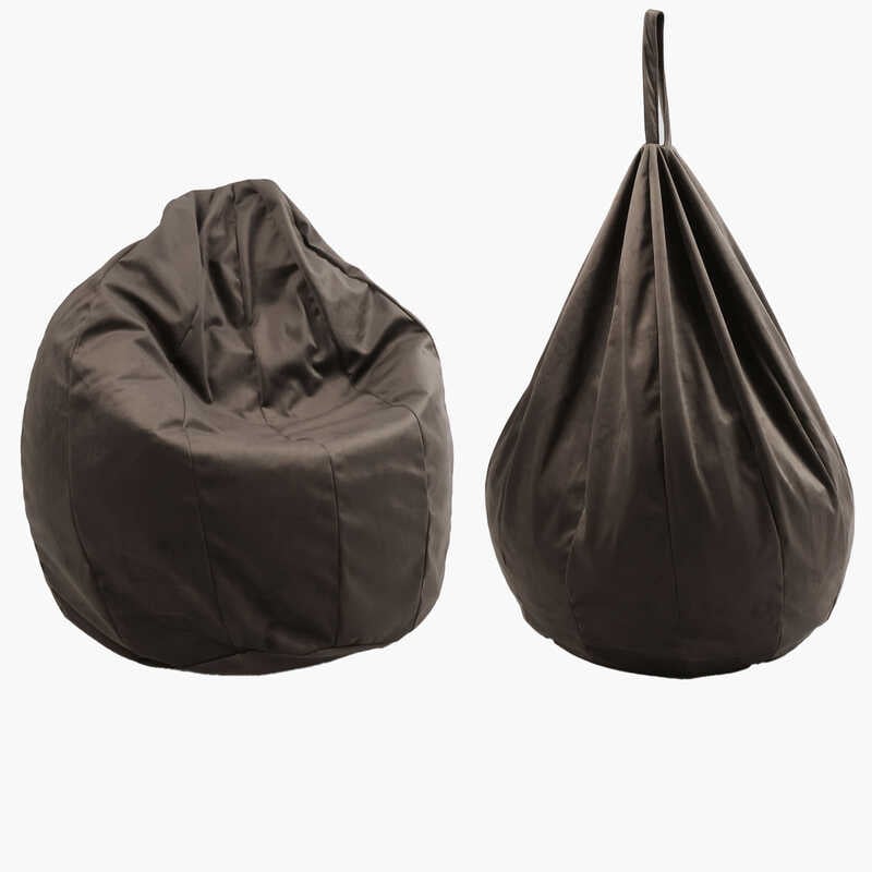 гр Крісло-мішок "Груша" 31794 колір коричневий (1) чохол — меблевий велюр, наповнювач — пінопластові кульки, внутрішній чохол,  в пакеті