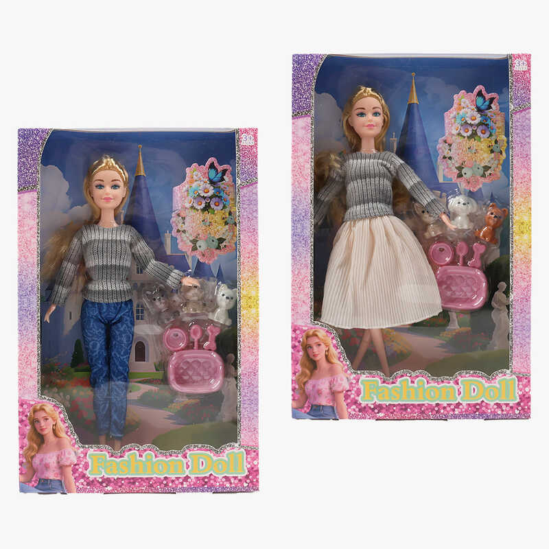 Лялька 8675-1 (48) 2 види, висота: 30 см, шарнірні з’єднання суглобів, голова та руки - гума, знімний одяг та взуття, аксесуари, в коробці