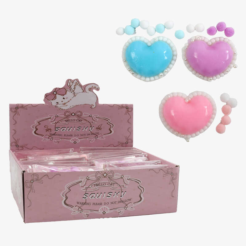 Гра антистрес C 72495 (24) ЦІНА ЗА 18 ШТУК В БЛОЦІ, “Серце”, розмір - 7.5х6.5 см, текстильні кульки, перлини, в коробці