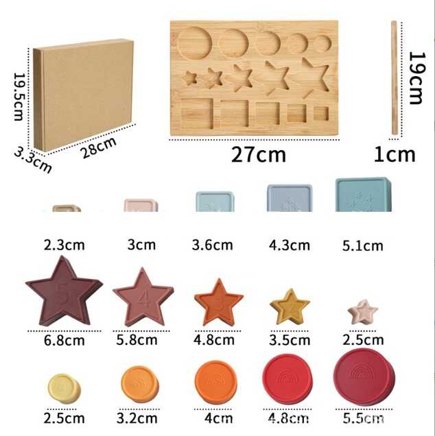 Вкладиші C 64041 (53) дерев'яна дошка, сортер геометричний, за формою, гумові фігурки, в коробці