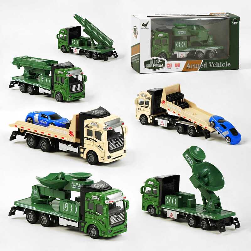 Спецтехніка 8108-8 A (72) 3 види, "Військова техніка", металопластик, інерція, звук, підсвічування, рухомі елементи, в коробці, ВИДАЄТЬСЯ ТІЛЬКИ МІКС ВИДІВ