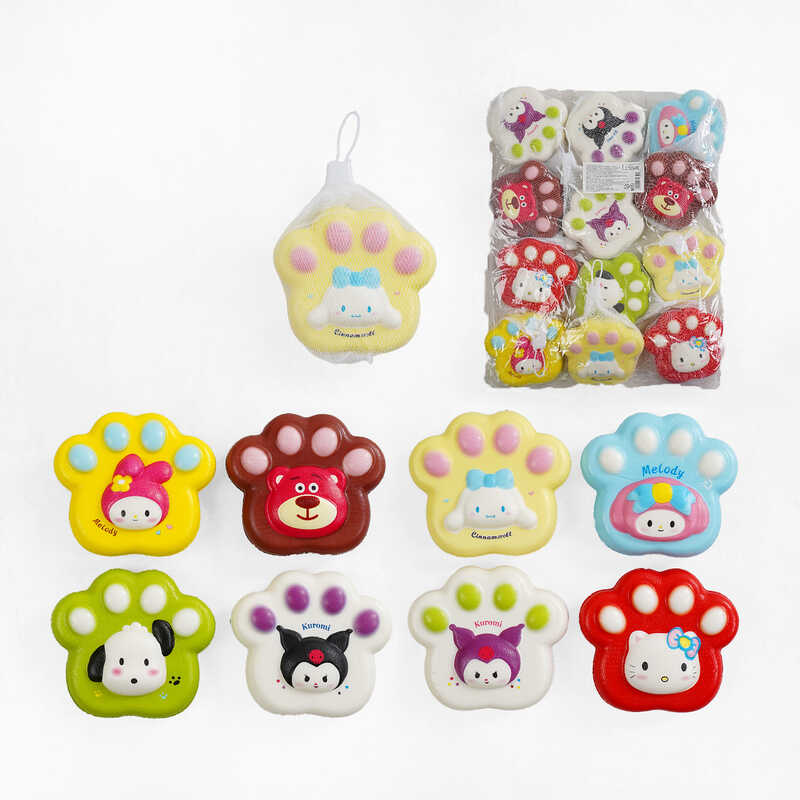 Антистрес-сквіш C 70640 (50) ЦІНА ЗА 12 ШТУК В УПАКОВЦІ, "Лапка",  сквіш, ароматизований, в пакеті