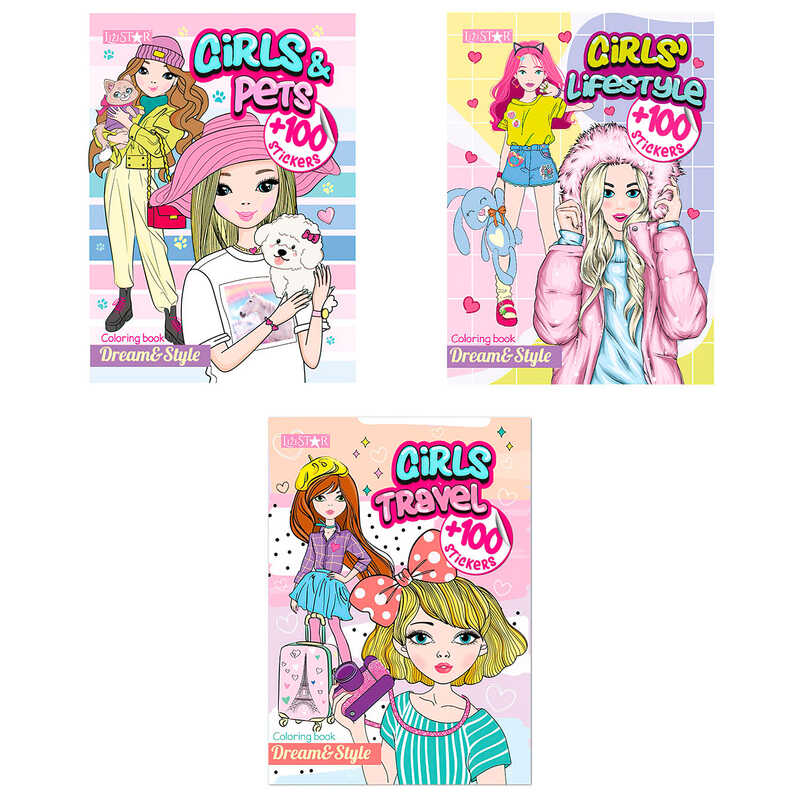 гр Розмальовка з наліпками "Dream and Style" РМ-88 (12) "Апельсин", 24 сторінки + 2 арк. наліпок