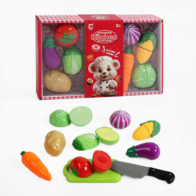 Продукти на липучці 1295 B (60/2) 10 елементів, ніж, дошка, в коробці