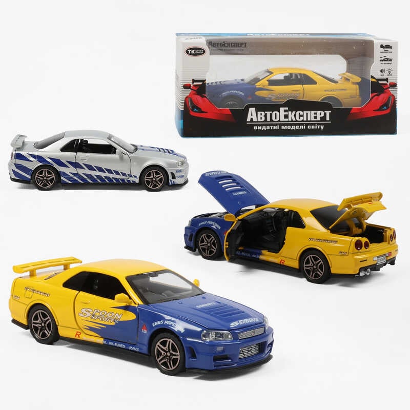 Машинка 60822 (48/2) "Авто Експерт", 2 види, металопластик, 1:32, звук, світло, інерція, відкриваються двері, в коробці