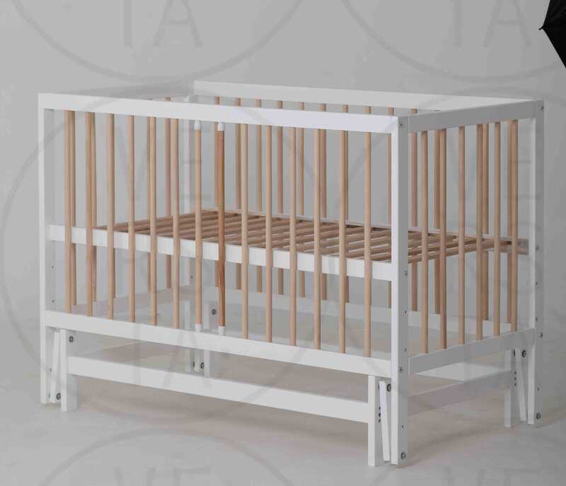 гр Ліжечко дитяче "КАЗКА-2" (1) шарнір-підшипник з висувною паличкою (Білий+натуральна паличка)