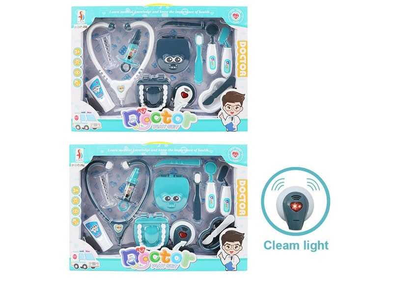 Набір лікаря SD 169-285 A (48/2) 2 види, 9 елементів, щелепи, стетоскоп на батарейках, в коробці