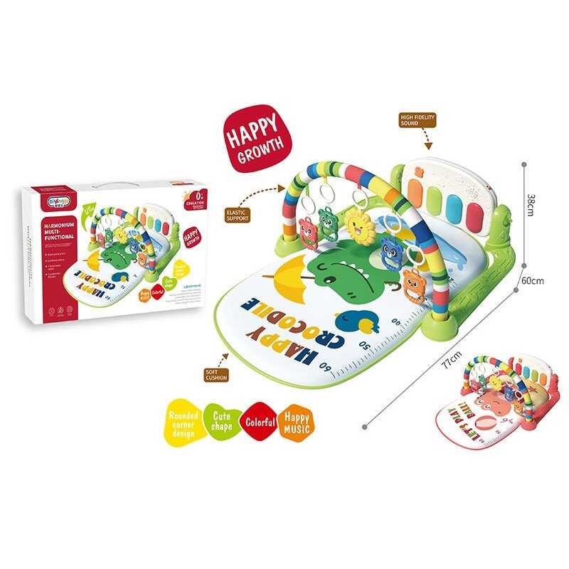 Килимок 668-219 (24) 2 кольори, 4 брязкальця-підвіски, на батарейках, підсвічування, мелодії, зміна режимів, піаніно, регулювання гучності, в коробці
