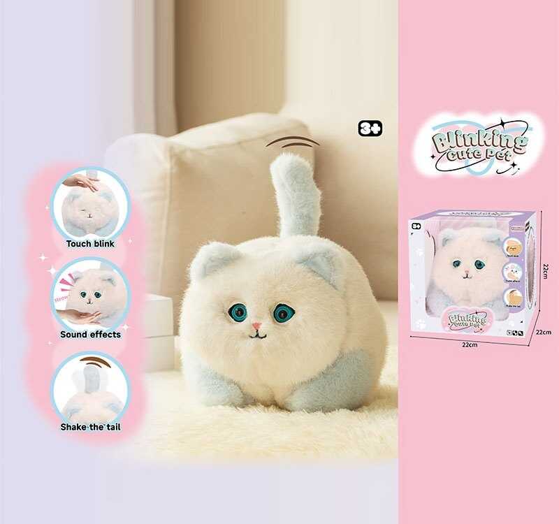 Інтерактивна тваринка 933-306 E (12) "Кошеня ", звуки, кліпає очима, рухає хвостом, сенсорний датчик, в коробці