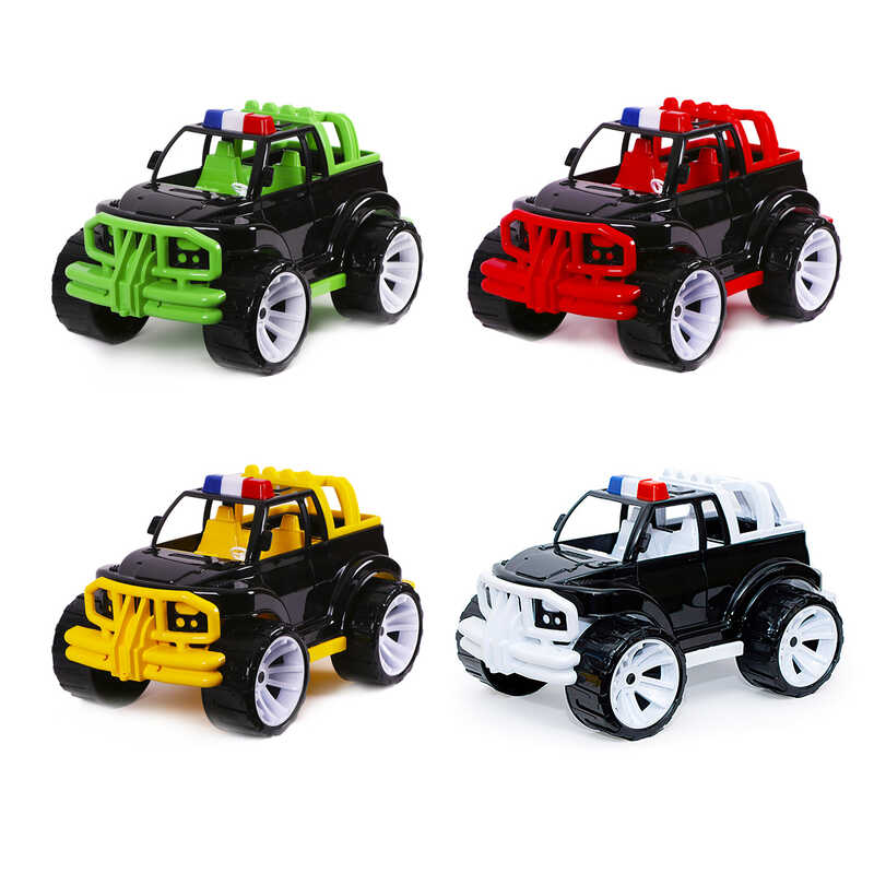 гр Машинка "Позашляховик класичний великий" 338 чорний (6) "BAMSIC", "Поліція", 4 кольори, в сітці