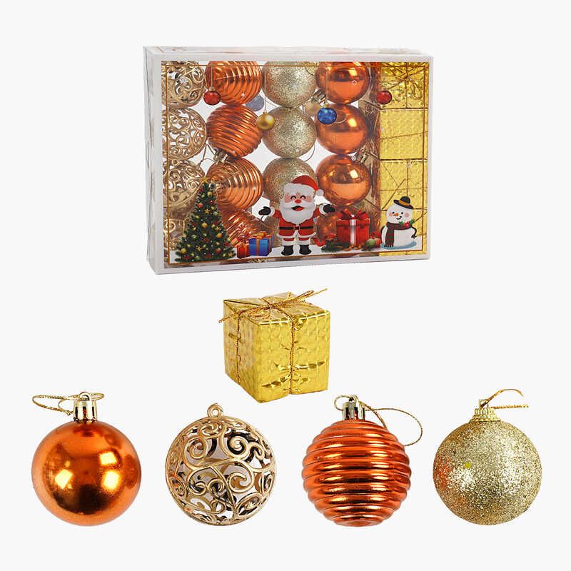 Новорічні прикраси C 67336 (72) 20 штук, кульки, подарунки, D=5 см, у слюді