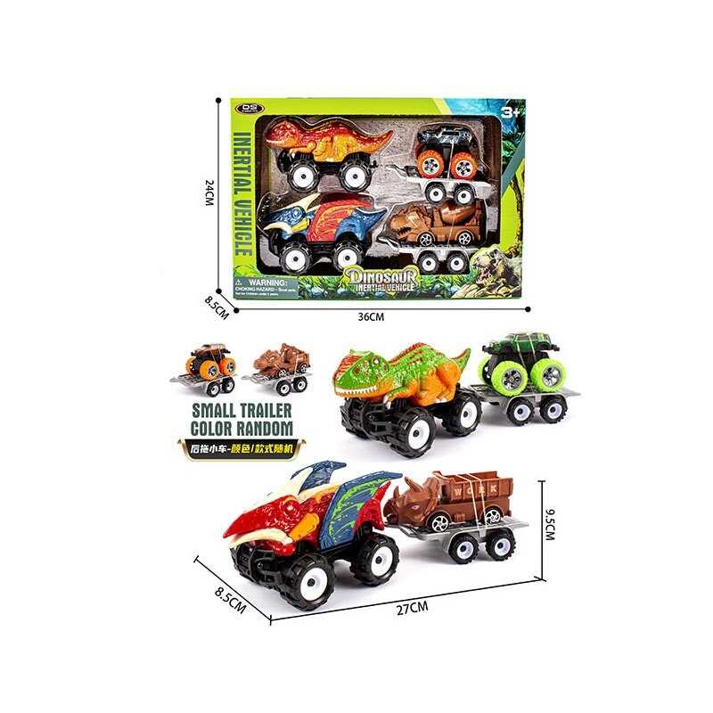 Набір машин 6199-10 K (48/2) 4 машинки, причепи, інерція, в коробці