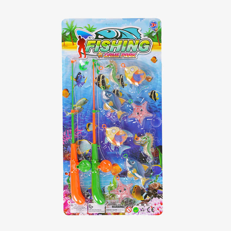 Риболовля 24 B1 (96/2) 8 морських мешканців з кільцем, 2 вудки з гачком, на листі