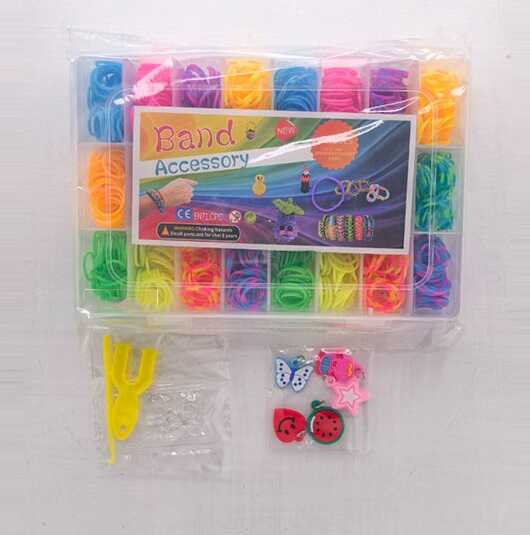 Набір резиночок для плетіння 26048 (96) станок для плетіння, крючок, гачки, підвіски, у боксі