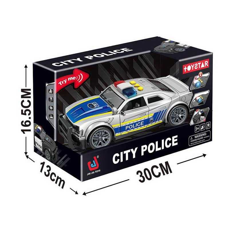 Машинка 666-13 Q (24) "Поліція", звуки, підсвічування, інерція, в коробці