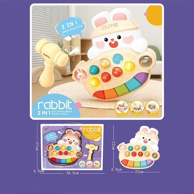 Піаніно WQ 132 (24) світло, звук, озвучування англійською мовою, піаніно, стукалка, гра на реакцію, кулька-брязкальце, в коробці