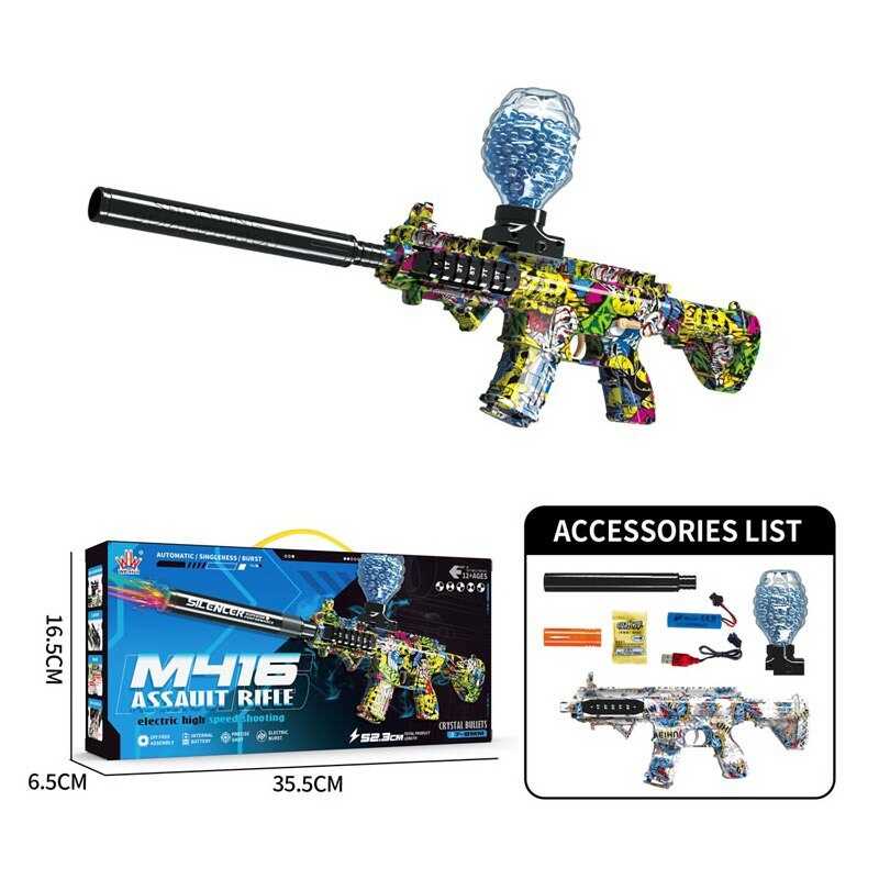 Автомат WH 08-2 (36) акумулятор 3.7 V, автоматичний та механічний принципи роботи, стріляє орбізами, в коробці