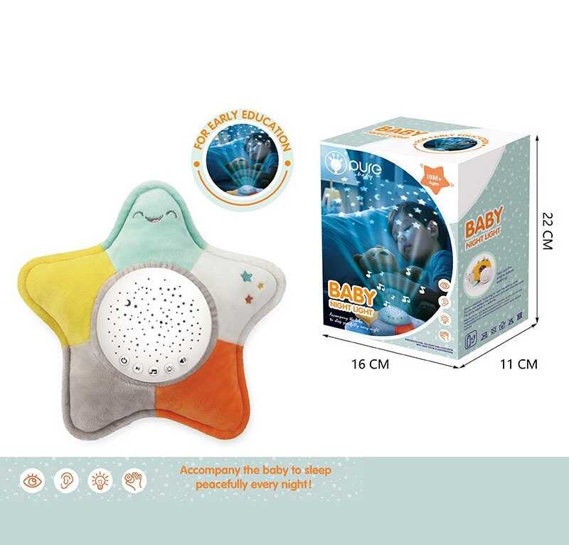 Нічник DF 001 (24/2) підсвічування, мелодії, звуки, проєкція зоряного неба, 2 режима гучності, викрутка, в коробці