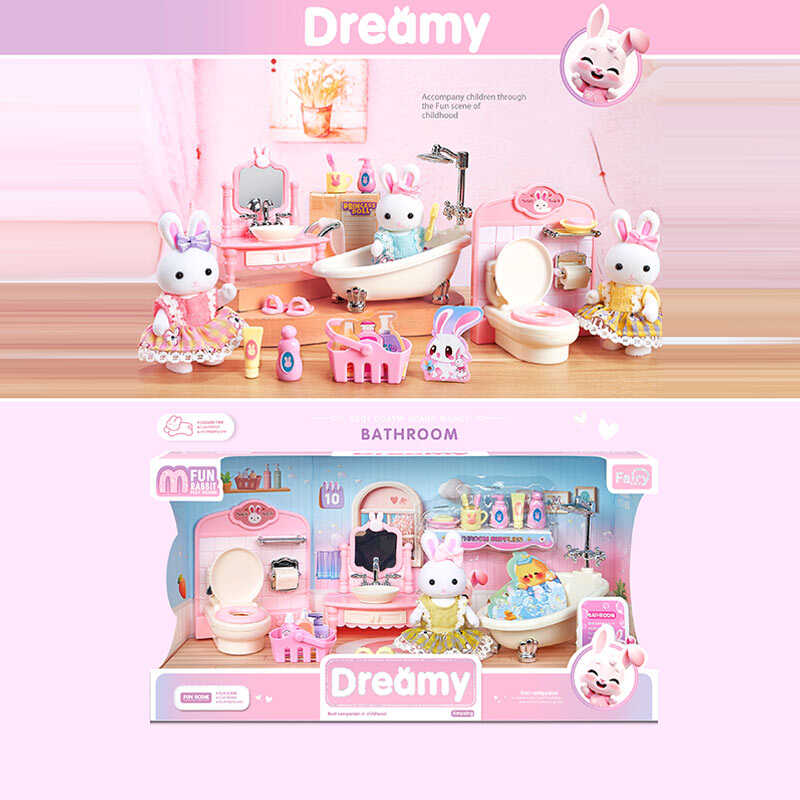 Набір меблів 6620 A (24) флоксова фігурка, висота: 9 см, ванна, умивальник, туалет, аксесуари, в коробці