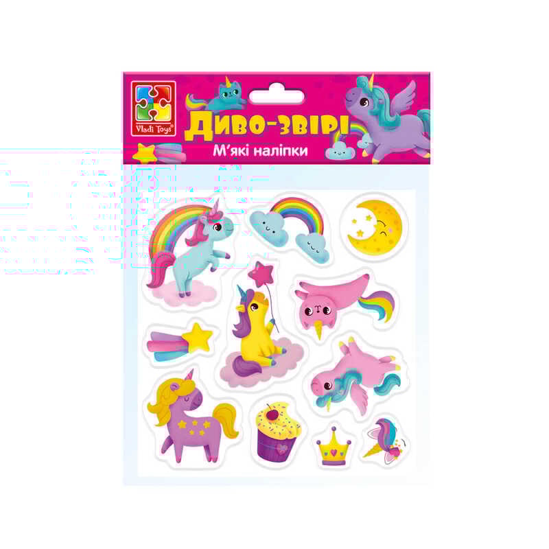гр М'які наліпки "Диво-звірі" - VT4210-07 "Vladi Toys"