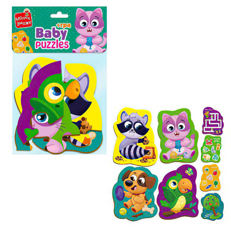 гр Пазли бейбі MAXI Малюк зможе "Хатні улюбленці" VT1722-21 укр (8) "Vladi Toys", у пакеті