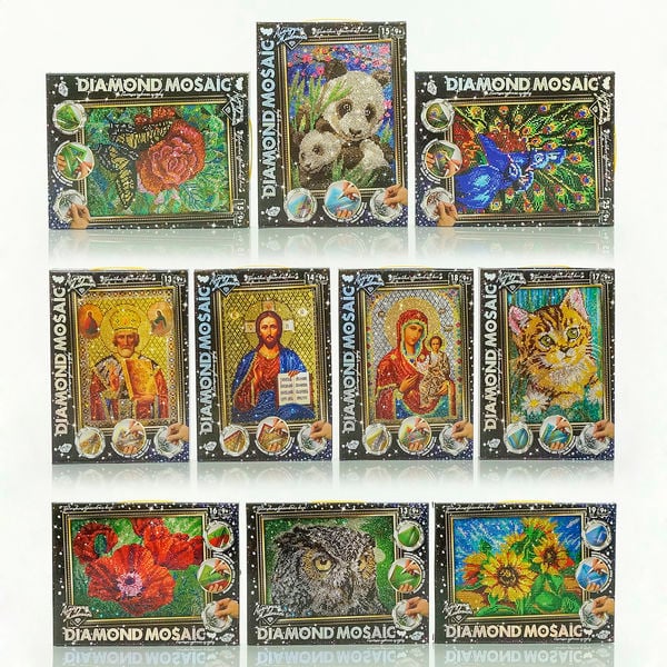 гр Алмазний живопис "DIAMOND MOSAIC" DM-02-01,02,03,04...10 РОС. (10) "Danko Toys", малий
