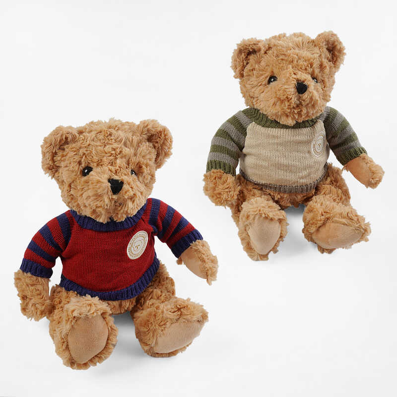 М`яка іграшка M 18500 (100) 2 види, “Ведмедик”, висота: 27 см, светр знімається