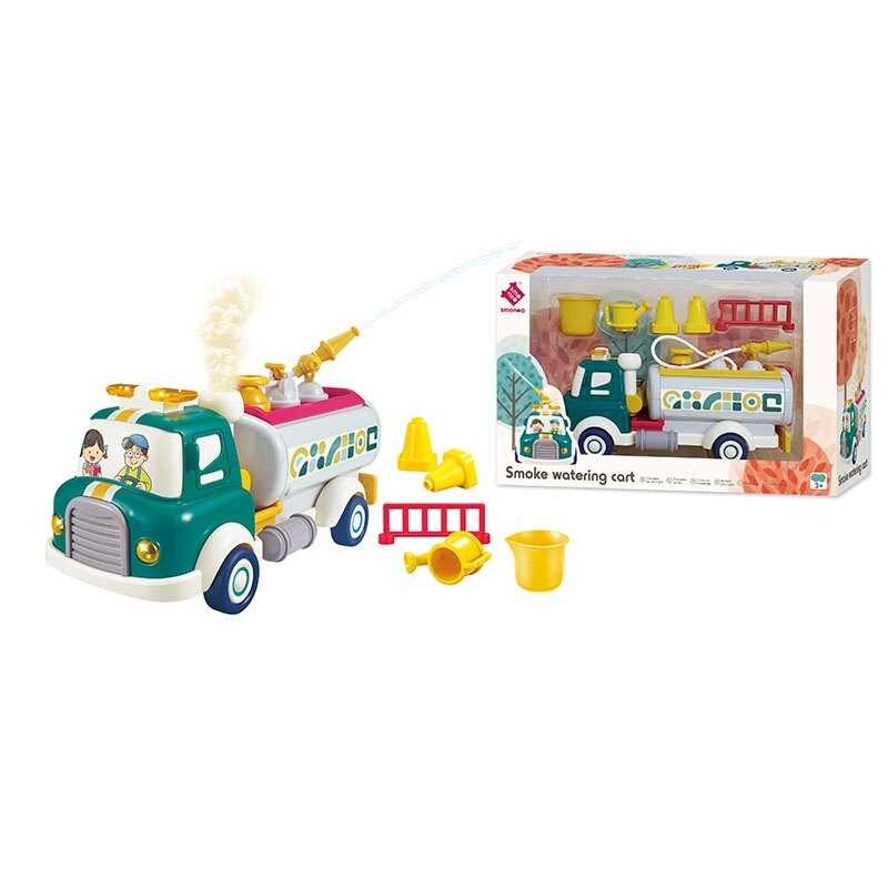 Спецтехніка 88033 (18) помповий механізм, бризкає водою, інерція, підсвічування, звуки, парогенерація, рухомі елементи, конструктор, на батарейках, в коробці