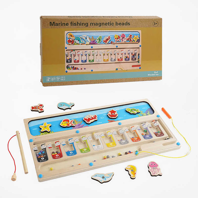 Дерев'яна магнітна гра C 65612 (28) магнітна риболовля, сортер, в коробці