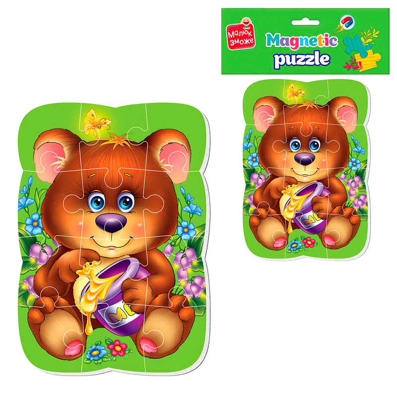гр Гра розвиваюча пазли бейбі магнітні "Малюк зможе. Ведмежа" VT3301-04 (50)  "Vladi Toys"