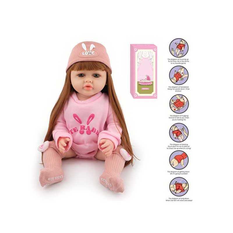 Лялька AFD 8866-19 S (12) висота: 52 см, функціональна, гумова, звуки, прошите волосся, аксесуари, в коробці