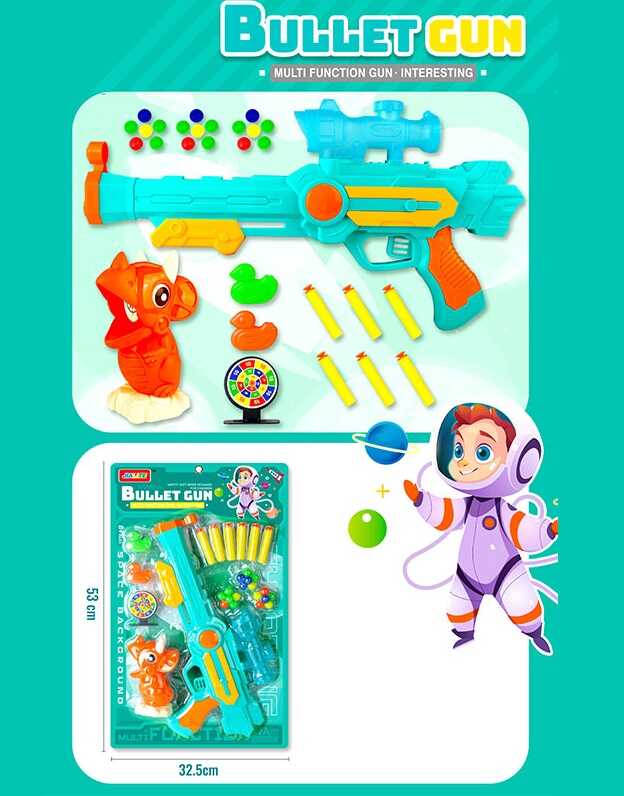 Рушниця JT 625 (40/2) механічний принцип роботи, мішені, м'які патрони, кульки, окуляр, на листі